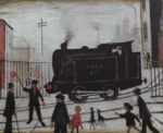 ls lowry level crossing with train print