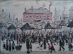 ls lowry market scene in a northern town print