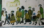 ls lowry people standing about print